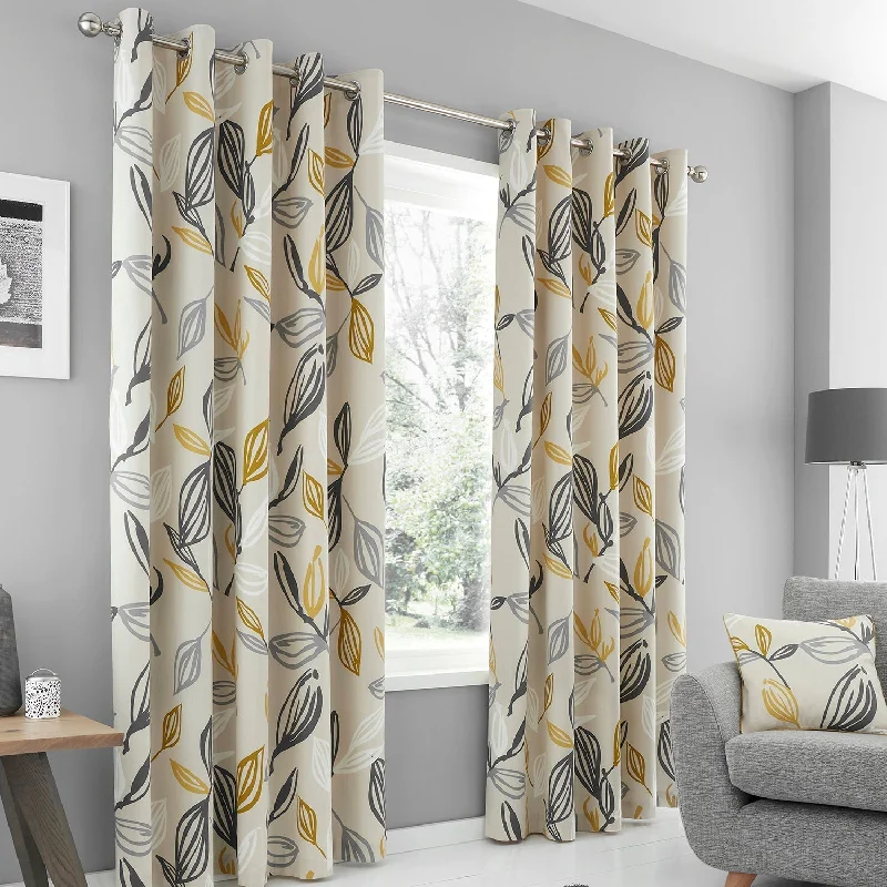 Ensley Ochre Eyelet Curtains