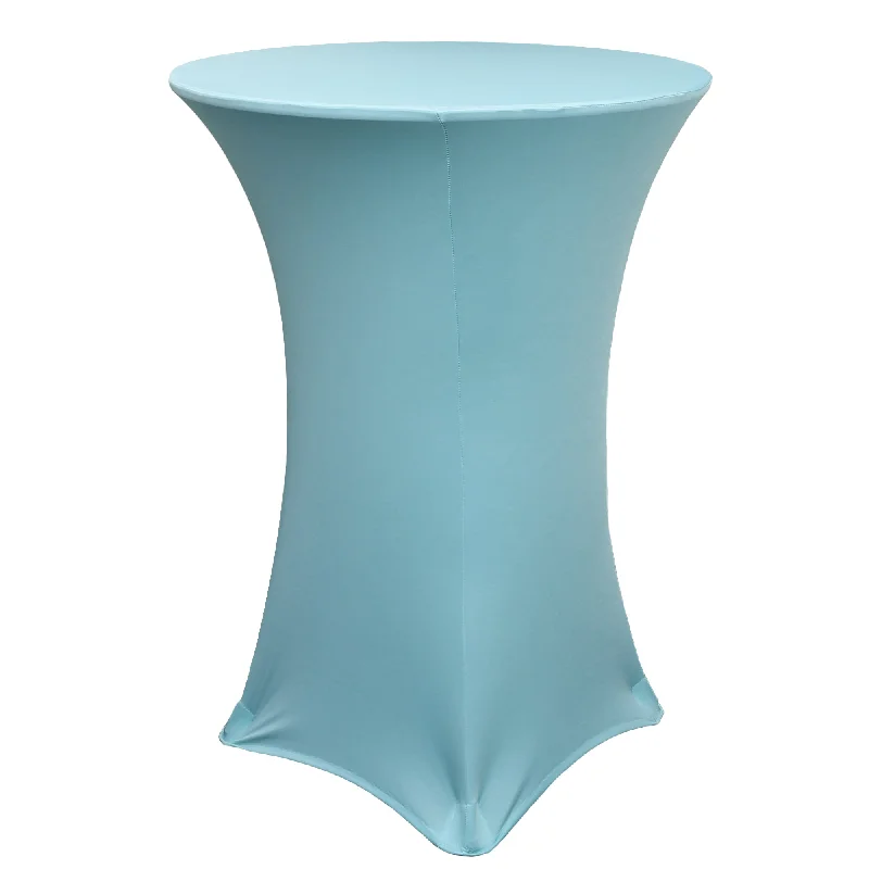 30 Inch Highboy Cocktail Round Stretch Spandex Table Cover Dusty Blue