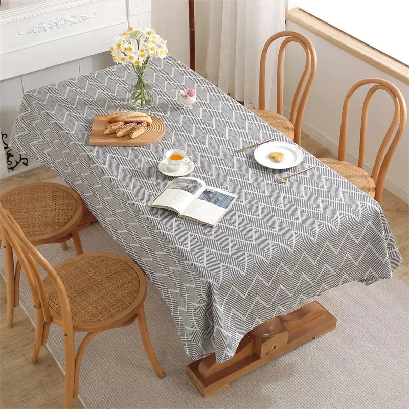 Rectangle Rustic Cotton Linen Tablecloth