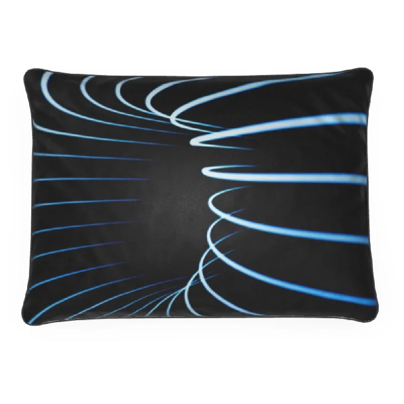 Luxurious Velvet Electric Blue Sound Wave Pillow Cushion -  Parallel