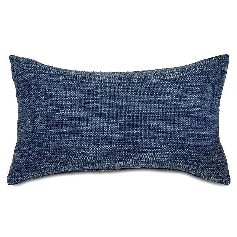 Blue Contemporary Lumbar Pillow Cover 15x26