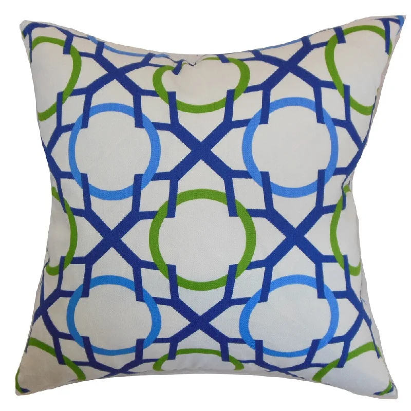 Lacbiche Geometric Euro Sham Blue Green