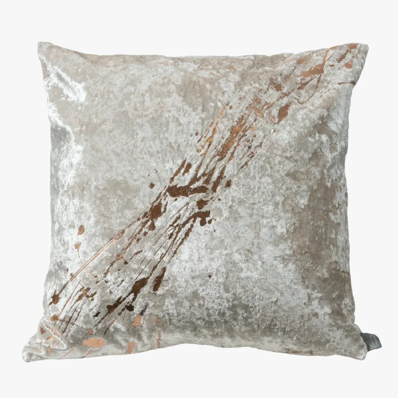 Ivory Rose Gold Crushed Velvet Pillows