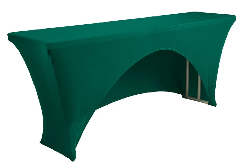 6 ft x 18" Open Back Spandex (220 GSM) Table Cover - Hunter Green/Holly Green (1pc)