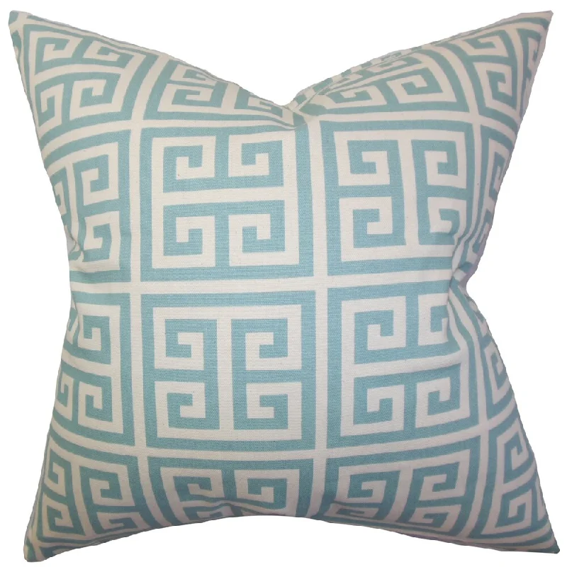 Paros Greek Key Euro Sham Blue