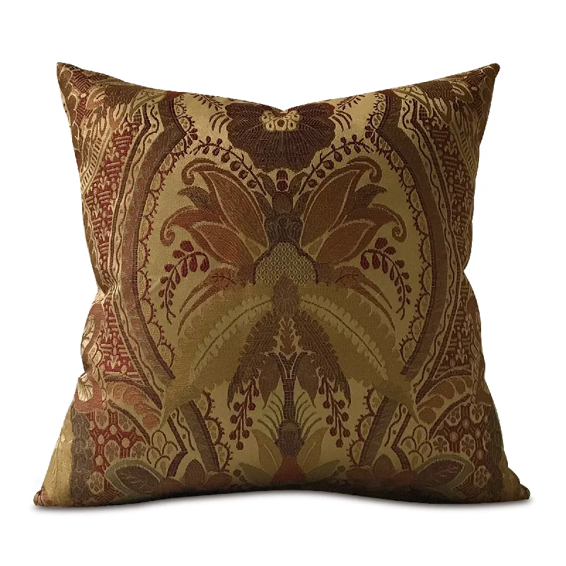 Floral Damask Woven Throw Pillow Cover 20x20