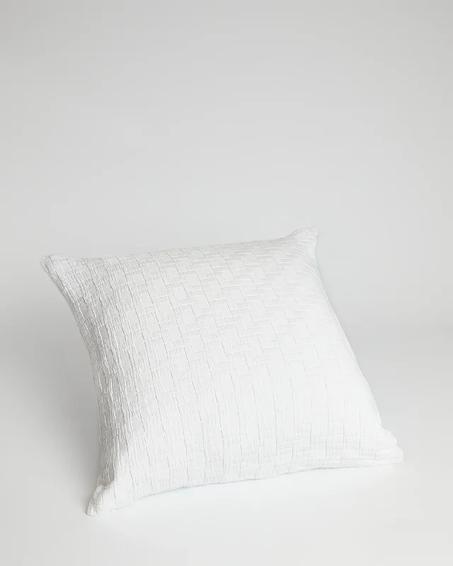 Foxford White Waffle Cushion Cover Large