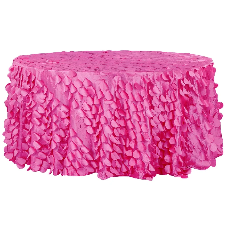 Petal Circle Taffeta Round 120" Tablecloth - Fuchsia