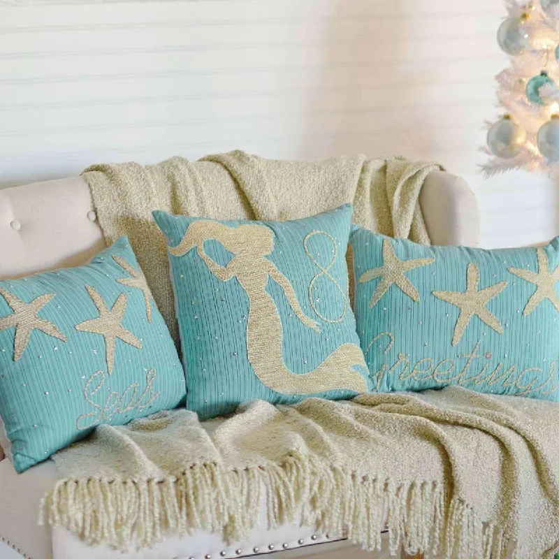 Nerine Seas & Greetings Set of 3 Pillows-Asstd Sizes