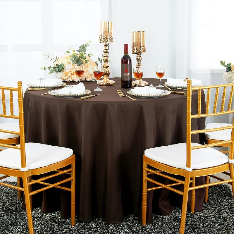 108" Seamless Round Polyester (220 GSM) Tablecloth - Chocolate (1pc)