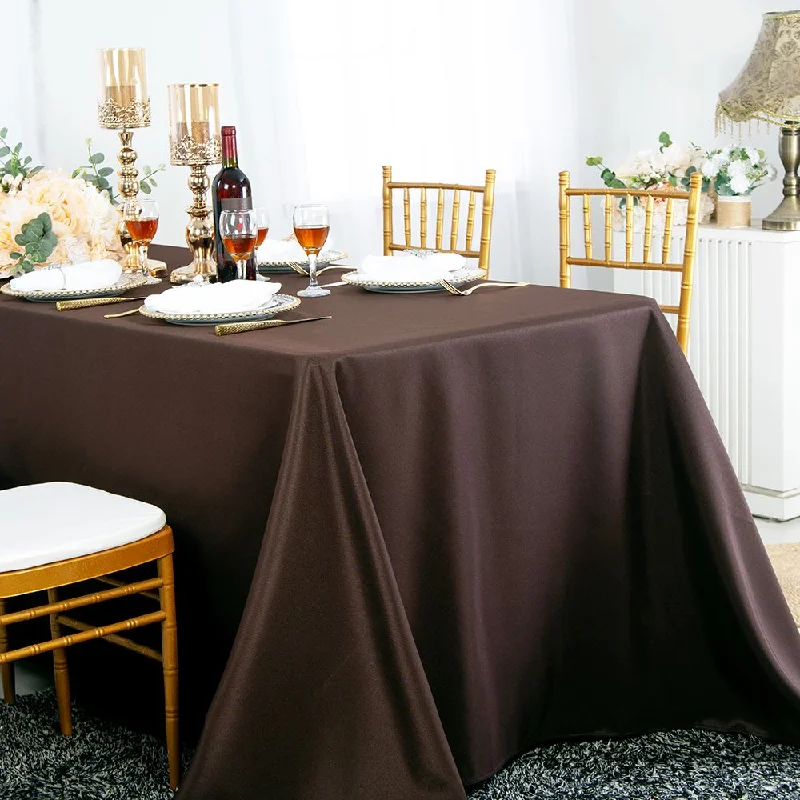 54"x96" Seamless Rectangular Polyester (220 GSM) Tablecloth  - Chocolate (1pc)