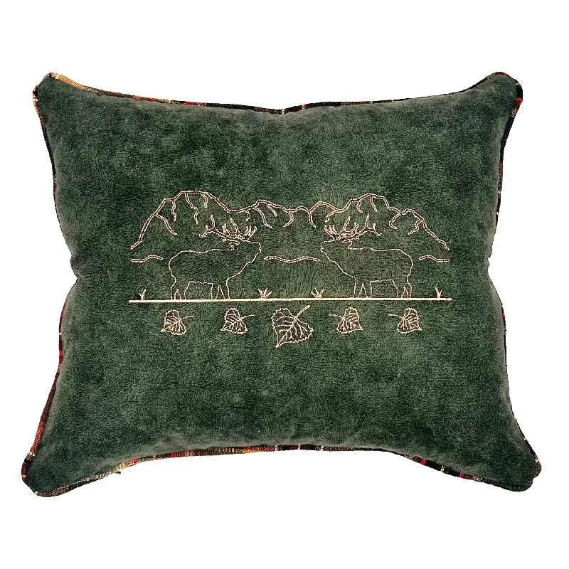 Forest Green Christmas Velvet Throw Pillow Cover 15x18"