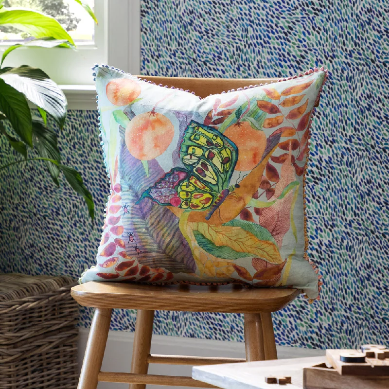 Mirabelle Printed Feather Cushion Robins Egg