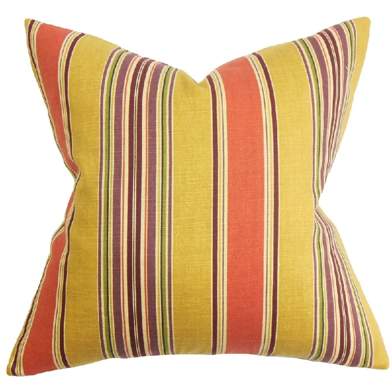 Hollis Stripes Euro Sham Orange Yellow