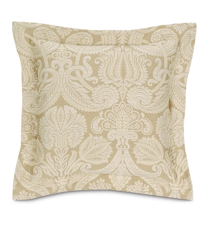 Evora Damask Glam Throw Pillow Cover 18x18