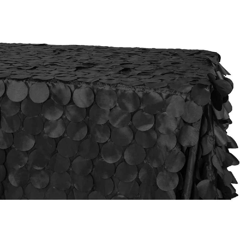 90"x132" Petal Circle Taffeta Rectangular Tablecloth - Black