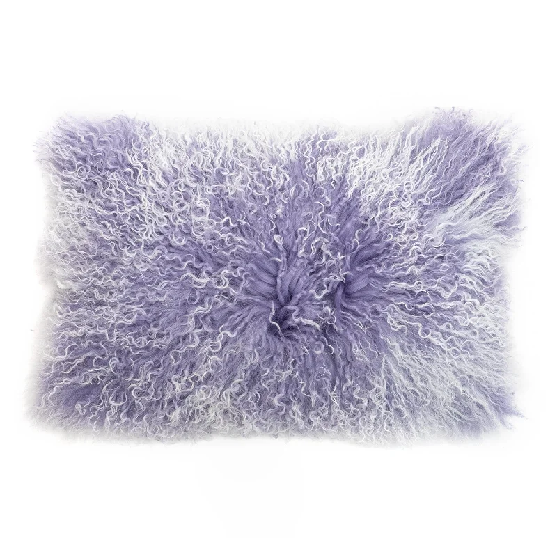 Double Dipped Mongolian Fur in Amethyst | Luxe Fur Collection | Pillow