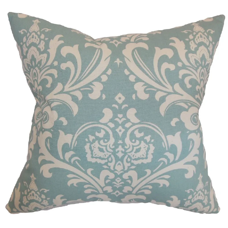 Malaga Damask Euro Sham Village Blue