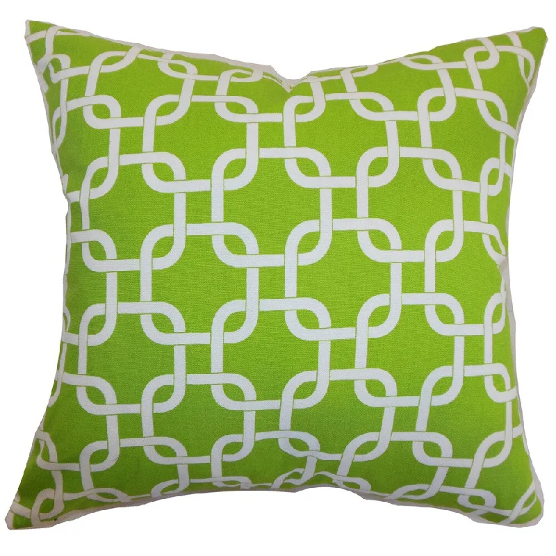 Qishn Geometric Euro Sham Chartreuse