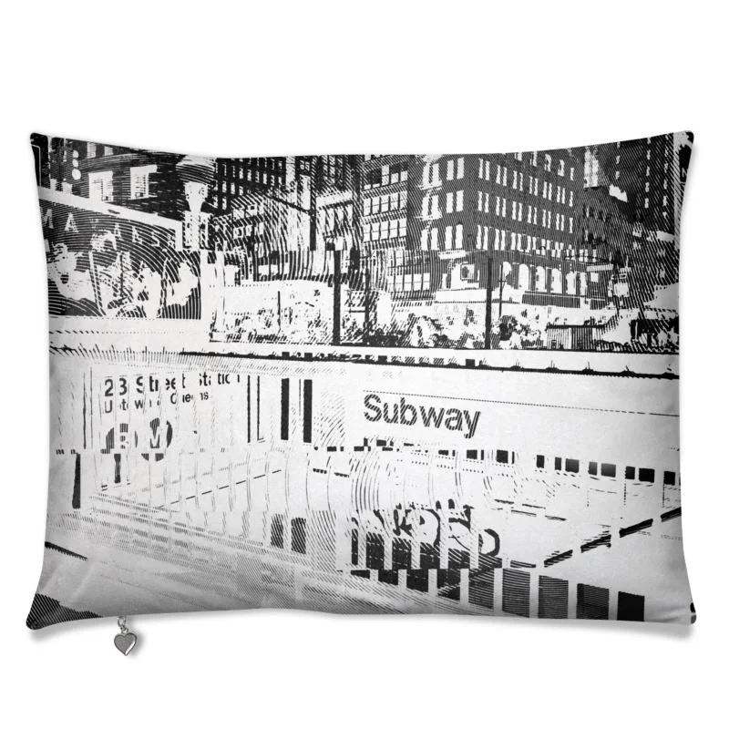 NYC Manhattan Subway Station Luxurious Velvet Sofa Cushion Pillow