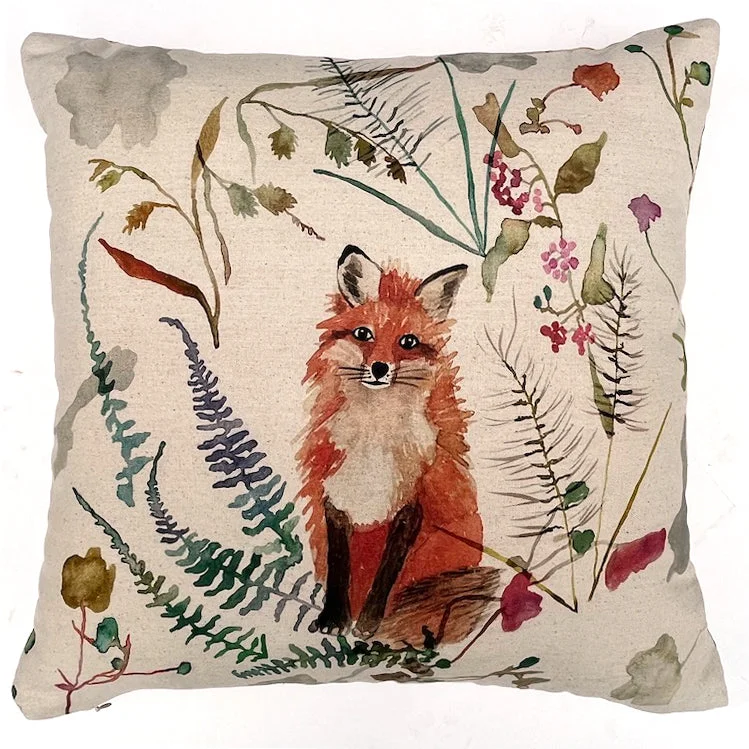 Pillow-Curious Fox 18" x 18"