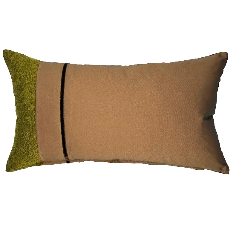 Mocha Bohemian Taffeta Lumbar Pillow Cover 11x20