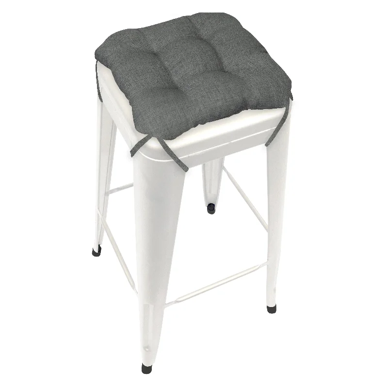 Rave Graphite Grey Square Industrial Bar Stool Cushion - 12"