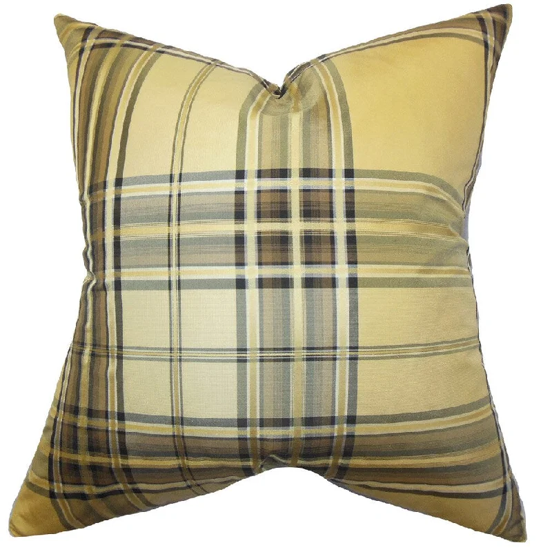 Fiorella Plaid Euro Sham Gold