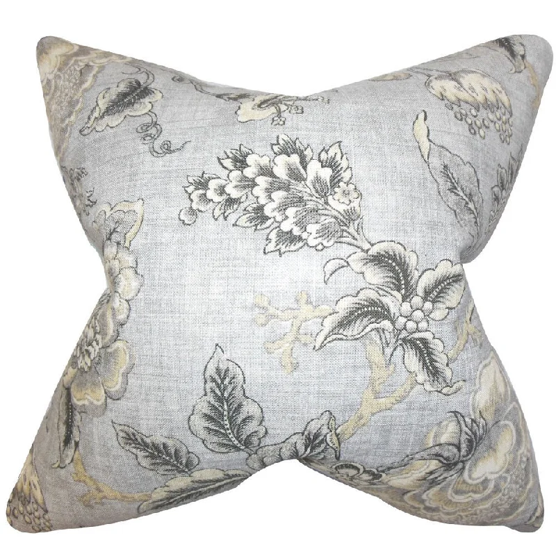 Immy Floral Euro Sham Gray