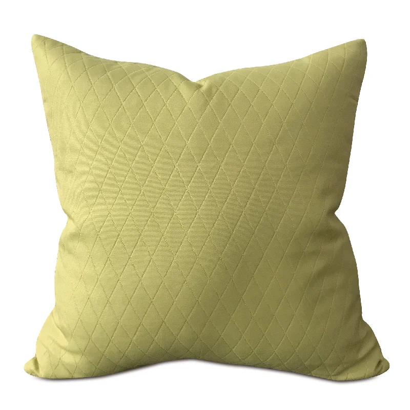 Yellow Green Geometric Woven Solid Throw Pillow Cover 22x22