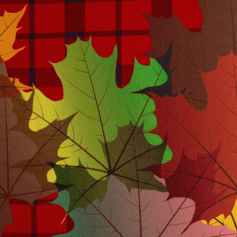 Printed Tabling - HARVEST FESTIVAL - Plaids / Leafs - Red