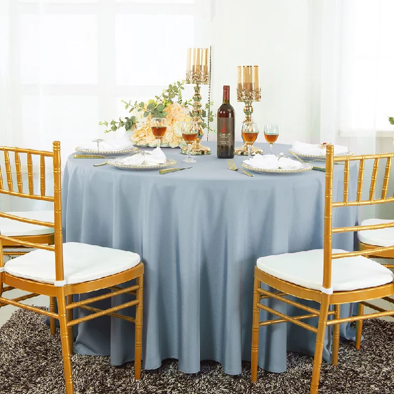 90" Seamless Round Heavy Duty Polyester (220 GSM) Tablecloth - Dusty Blue (1pc)