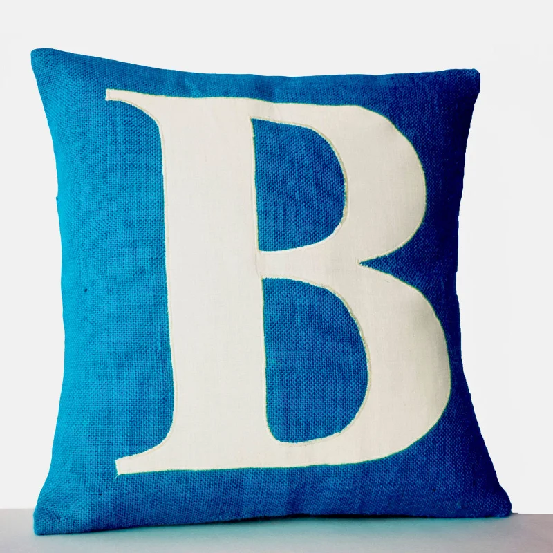 Monogram Pillow Cover With Large Letter