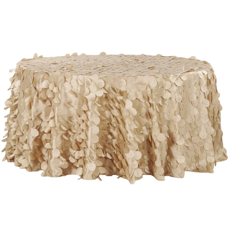 Petal Circle Taffeta Round 120" Tablecloth - Champagne