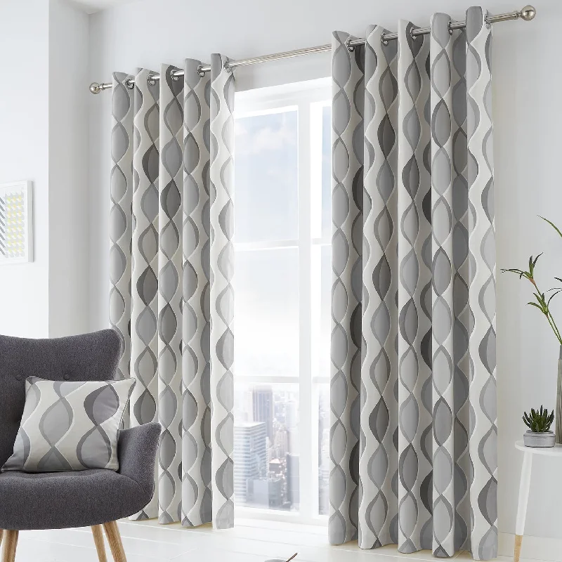 Lennox Grey Eyelet Curtains