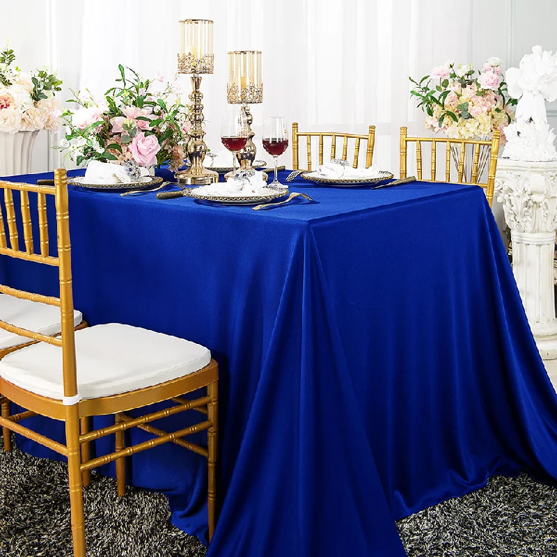 90"x156" Seamless Rectangular Scuba (Wrinkle-Free) (240 GSM) Tablecloth - Royal Blue (1pc)