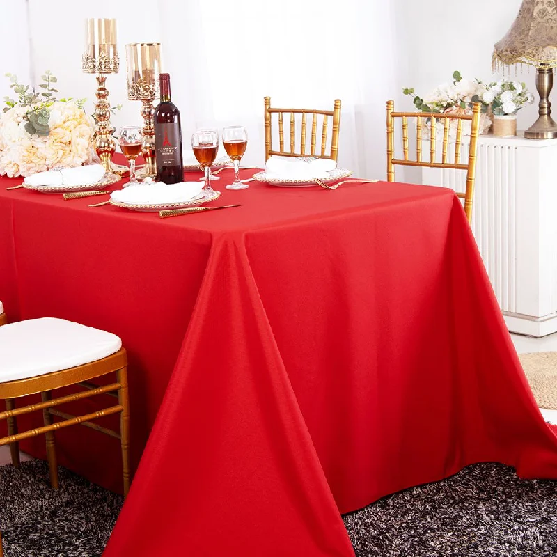 72"x120" Seamless Rectangular Polyester (220 GSM) Tablecloth - Red (1pc)