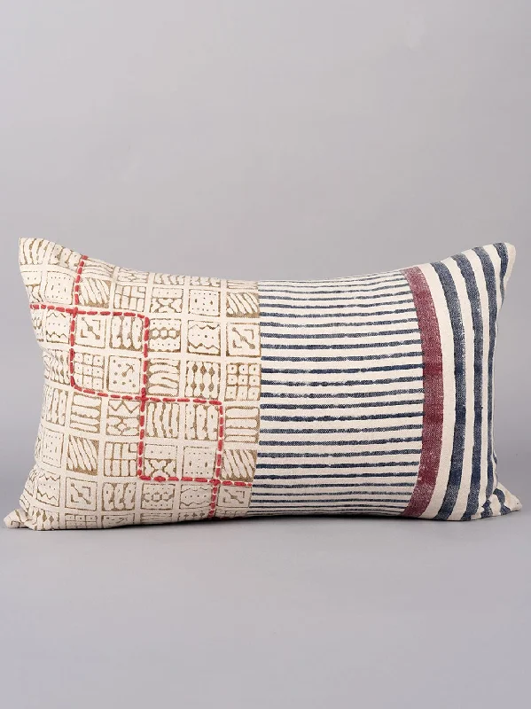 MATRIX PRINT - BLOCK PRINTED LUMBAR CUSHION COVER