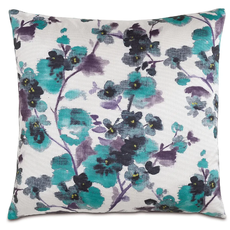 Flora Ink Decorative Pillow Cover 22x22