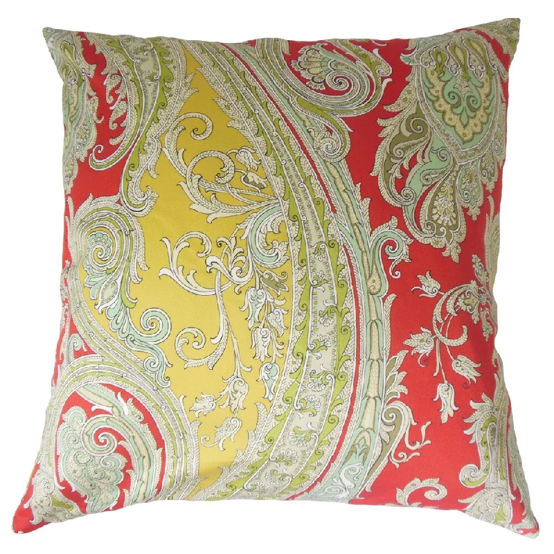 Efharis Paisley Euro Sham Lacquer Red