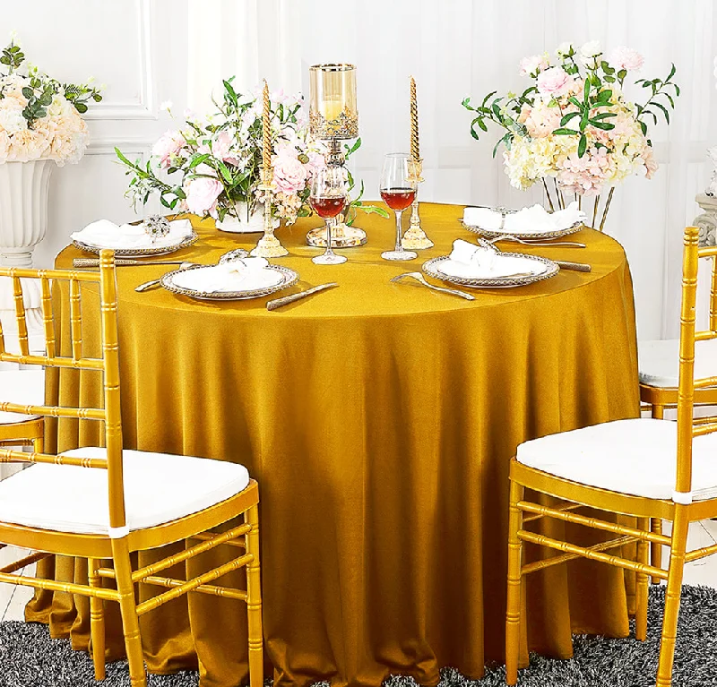 90" Seamless Round Scuba (Wrinkle-Free) (240 GSM) Tablecloth - Gold (1pc)