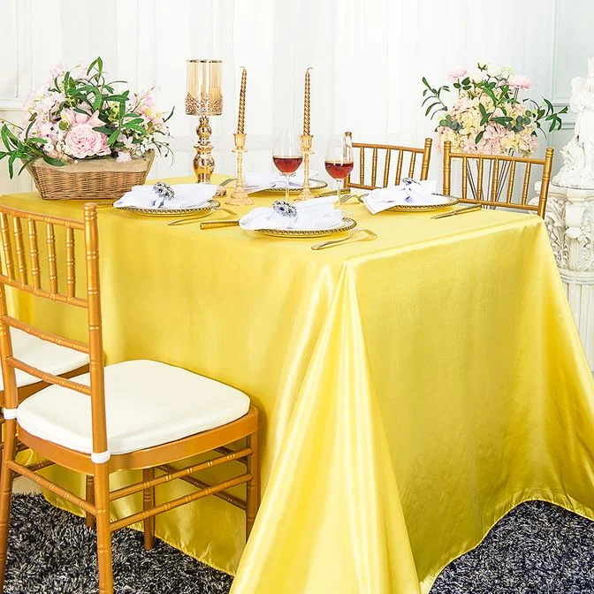 90"x156" Seamless Rectangular Satin Tablecloth - Canary Yellow (1pc)