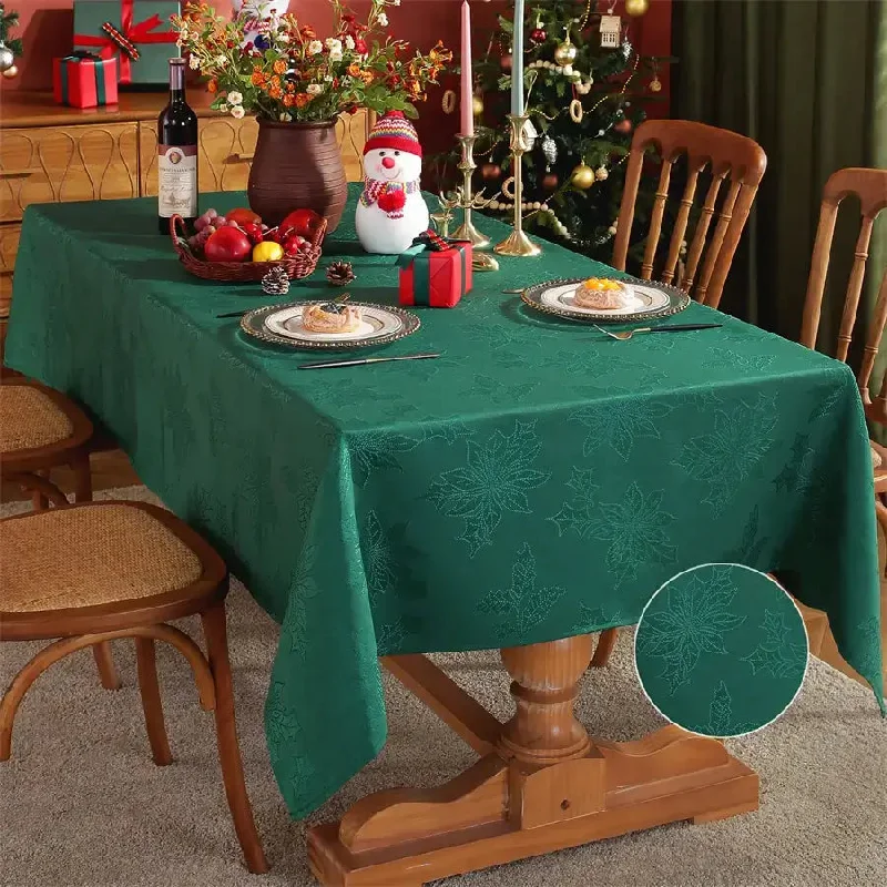 Christmas Jacquard Rectangle Polyester Tablecloth