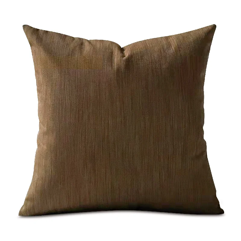 Rustic Hickory Solid Throw Pillow Cover 20x20