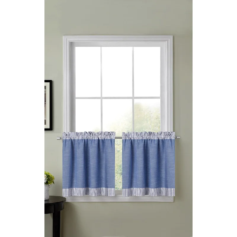 Amherst Color Block Kitchen Tier Curtains (30-inch x 24-inch)