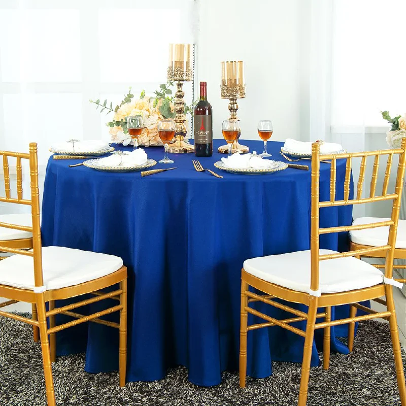 90" Seamless Round Heavy Duty Polyester (220 GSM) Tablecloth - Royal Blue (1pc)