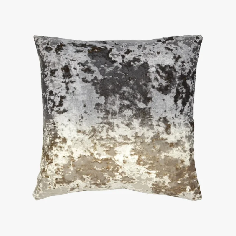 Ombre Smolder Taupe Crushed Velvet Pillows