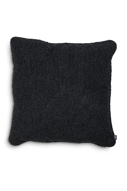 Black Round Corner Cushion | Eichholtz Boucle