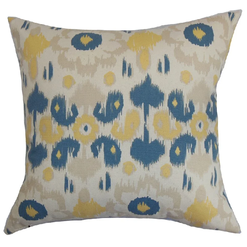 Querida Ikat Euro Sham Denim Natural