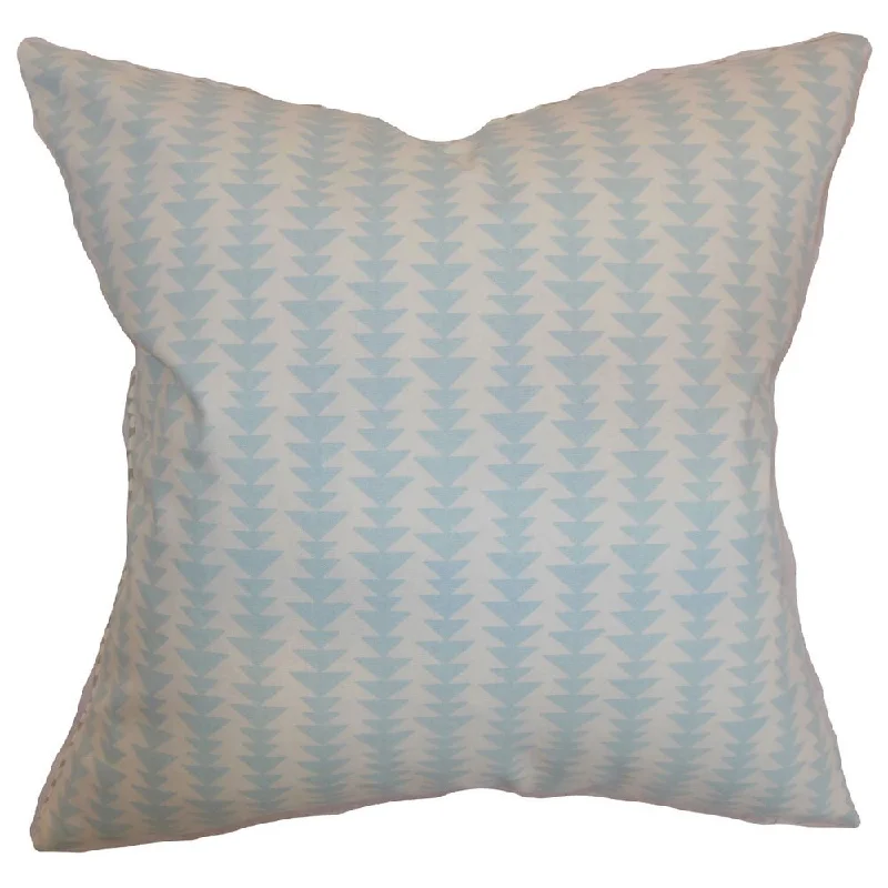 Jiri Geometric Euro Sham Sky Blue